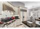 Gourmet kitchen featuring a gas range, granite countertops, and built-in refrigerator at 8607 E Preserve Way, Scottsdale, AZ 85266