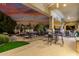 Private pool area boasts lush landscaping, patio seating, and a serene sunset view for ultimate relaxation at 8607 E Preserve Way, Scottsdale, AZ 85266