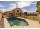 Private backyard pool with a secure fence and landscaped surroundings, perfect for relaxation and Gathering fun at 1648 S Faith --, Mesa, AZ 85209
