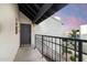 Inviting front entrance with a secure railing providing a safe and stylish entry point at 14145 N 92Nd St # 2077, Scottsdale, AZ 85260