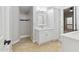 Bathroom features tile flooring, shower, vanity with quartz countertop and storage at 2251 N 32Nd St # 31, Mesa, AZ 85213