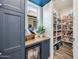 Organized walk-in pantry features custom shelving, beverage cooler, and ample storage space at 22752 E Arroyo Verde Dr, Queen Creek, AZ 85142