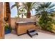 Backyard hot tub provides a private space for relaxation at 6820 W Angela Dr, Glendale, AZ 85308