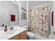 Inviting bathroom with a single vanity, shower and toilet at 8377 S Mountain Air Ln, Gold Canyon, AZ 85118