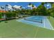 Well-maintained tennis courts surrounded by greenery and tall palm trees at 1210 E Azure Sea Ln, Gilbert, AZ 85234