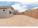 View of the backyard, featuring a blank slate with dirt lot surrounded by a tall block wall at 18988 W Cortez St, Surprise, AZ 85388