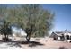 Expansive desert yard featuring native vegetation and a single-story home with solar panels at 3721 N Brindley Ave, Litchfield Park, AZ 85340