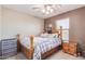 Cozy bedroom with a ceiling fan, carpet, and a serene ambiance at 45608 W Barbara Ln, Maricopa, AZ 85139