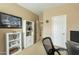 Cozy bedroom with neutral walls, comfortable furniture, and storage shelves at 11731 N 91St Pl, Scottsdale, AZ 85260