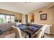 Inviting dining area next to the living room, featuring a modern table set for six at 11731 N 91St Pl, Scottsdale, AZ 85260