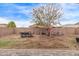 Spacious backyard with patio, brick pavers, mature tree and block fence, offering room for outdoor enjoyment and privacy at 16268 W Cortez St, Surprise, AZ 85379