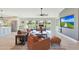 Bright living room featuring leather furniture, backyard views, and a mounted flatscreen television at 1960 Leisure World --, Mesa, AZ 85206