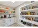 Well-organized pantry with open shelving, white cabinets, and a granite countertop sink area at 1960 Leisure World --, Mesa, AZ 85206