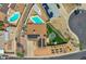 Overhead shot of a home with a pool, solar panels, and well-maintained landscaping at 3222 W Hearn Rd, Phoenix, AZ 85053