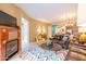 Open living area with a colorful fireplace and comfortable leather seating at 36600 N Cave Creek Rd # 17D, Cave Creek, AZ 85331