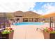 Inviting community pool and picnic area overlooking desert landscape at 36600 N Cave Creek Rd # 17D, Cave Creek, AZ 85331