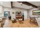 Cozy living area with wooden beams, tile floors, and decor at 4130 N 4Th Ave, Phoenix, AZ 85013