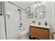 Updated bathroom with subway tiles, modern vanity, and black fixtures create a stylish space at 6926 E Culver St, Scottsdale, AZ 85257
