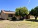 Back of single story home with solar panels on roof and citrus tree in the back yard at 10327 W Prairie Hills Cir, Sun City, AZ 85351