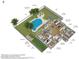 Layout of home featuring a pool, bedrooms, kitchen, and living spaces in a 1,433 sq. ft. property at 10640 E Mercer Ln, Scottsdale, AZ 85259