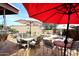 Inviting backyard oasis featuring a private pool, spa, patio dining area, and mature desert landscaping, perfect for entertaining at 16857 E Deuce Ct, Fountain Hills, AZ 85268