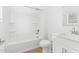 Spotless bathroom features a shower-tub combination with modern fixtures and vanity at 2823 W Eagle Talon Rd, Phoenix, AZ 85085