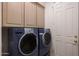 Convenient laundry room with front-loading washer and dryer, and storage at 3120 E Squaw Peak Cir, Phoenix, AZ 85016