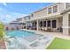 Spacious backyard boasts a large pool, covered patio, and low-maintenance landscaping, perfect for outdoor living at 3555 E Gary Way, Gilbert, AZ 85234