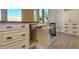 Pull out cutting board in custom kitchen cabinetry with contemporary hardware at 3630 E Coconino Ct, Phoenix, AZ 85044