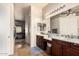 Dual sink bathroom vanity provides plenty of counter space and storage to keep essentials organized at 4419 W Lodge Dr, Laveen, AZ 85339