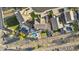 Aerial view showcasing pools, large yards, and well-maintained landscaping at 7628 W Donald Dr, Peoria, AZ 85383