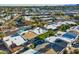 Captivating aerial view of a residential area featuring lush greenery and well-maintained homes under a clear blue sky at 7732 E Coolidge St, Scottsdale, AZ 85251