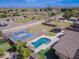 Aerial view of backyard with sports court and pool at 2830 E Fruitvale Ave, Gilbert, AZ 85297