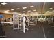 Well-lit gym area offering Cybex weight machines, providing a comprehensive fitness experience with ample space for workouts at 4203 E Narrowleaf Dr, Gilbert, AZ 85298