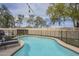 Private backyard pool with secure fencing and lounge seating for enjoying outdoor relaxation at 486 E Devon Dr, Gilbert, AZ 85296