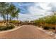 Wide brick driveway leading to the elegant, gated community entrance at 1631 N Lynch --, Mesa, AZ 85207