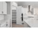 Spacious pantry with ample shelving and storage space in a modern, white kitchen at 23769 N 163Rd Dr, Surprise, AZ 85387