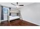 Minimalist bedroom with hardwood floors and built in bunk beds at 8781 S Mill Ave, Tempe, AZ 85284