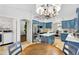 Bright and airy kitchen with stainless steel appliances, blue cabinets, and island seating at 8781 S Mill Ave, Tempe, AZ 85284