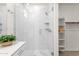 Updated bathroom with white subway tile shower, glass enclosure and vanity with lots of counter space at 2765 S Cavalier Dr # 102, Gilbert, AZ 85295