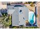 Aerial view of home featuring a private backyard pool, mature landscaping, and patio space at 8613 E Citrus Way, Scottsdale, AZ 85250