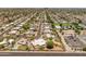 Expansive aerial view of a neighborhood featuring well-maintained homes and community amenities at 15602 N 56Th Pl, Scottsdale, AZ 85254