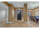 Interior view of an entryway with travertine tile flooring and high ceilings at 2876 E Cherrywood Pl, Chandler, AZ 85249