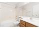 Well-lit bathroom featuring a tub and shower combination with a crisp white vanity at 6920 E 4Th St # 209, Scottsdale, AZ 85251