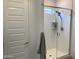 Updated bathroom features a glass enclosed shower and white subway tile at 9804 E Red Giant Dr, Mesa, AZ 85212