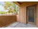 Private patio area with concrete flooring, storage closet and door to the exterior at 20100 N 78Th Pl # 1013, Scottsdale, AZ 85255