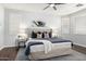 Serene main bedroom featuring recessed lighting, a ceiling fan, and plantation shutters at 220 W Wood Dr, Chandler, AZ 85248