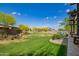 Expansive community green space with lush lawn, mature trees, and neighborhood homes at 1331 E La Mirada Dr, Phoenix, AZ 85042