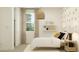 Stylish bedroom with patterned wallpaper, decorative lamps, and a comfortable bed creates a relaxing and inviting atmosphere at 4646 E French Rd, San Tan Valley, AZ 85143