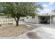 Backyard with a large mature tree, a patio with seating, and a home gym at 4938 W Tuckey Ln, Glendale, AZ 85301